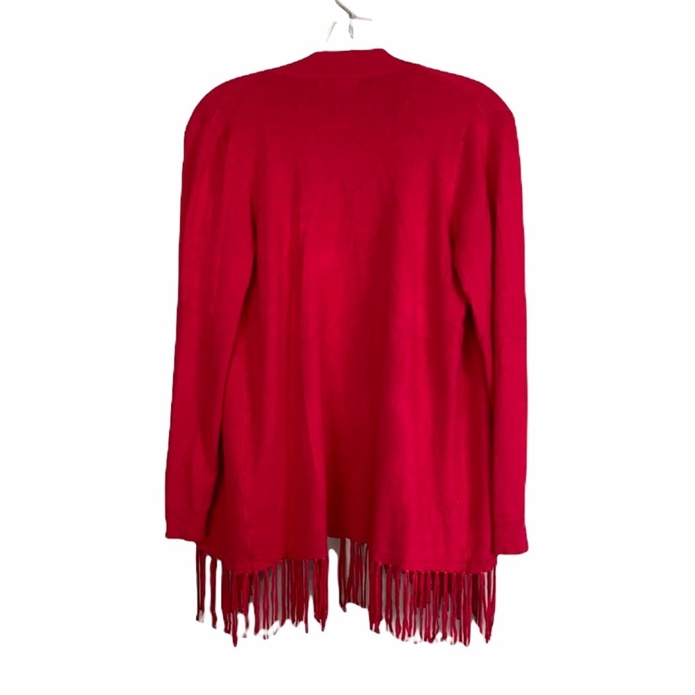 Chelsea & Theodore Red Open Front Cardigan Size Small - Picture 2 of 12